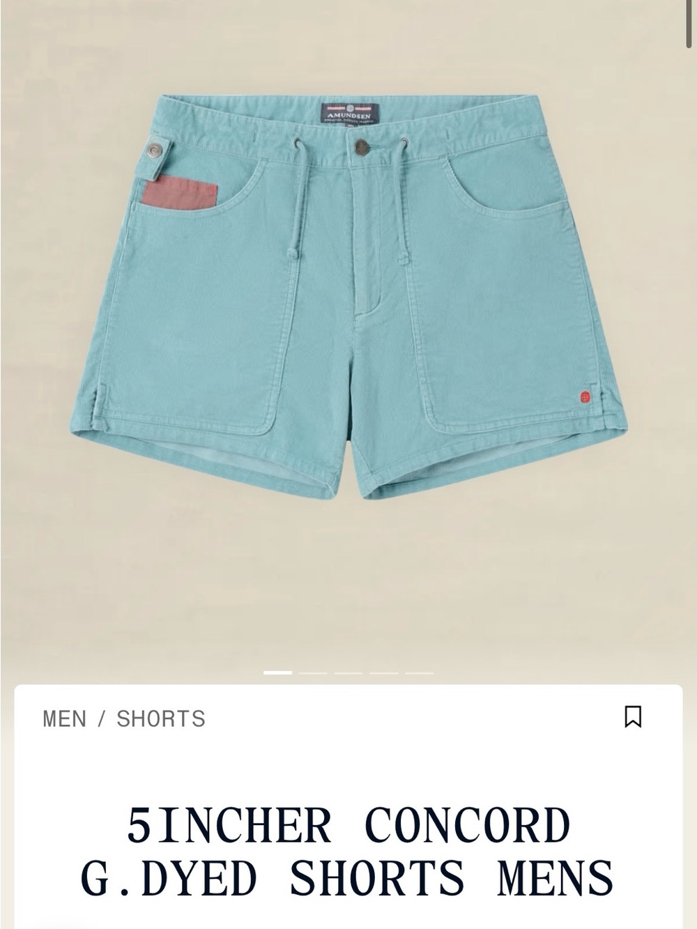 5INCHER CONCORD G.DYED SHORTS MENS - Picture 3 of 11